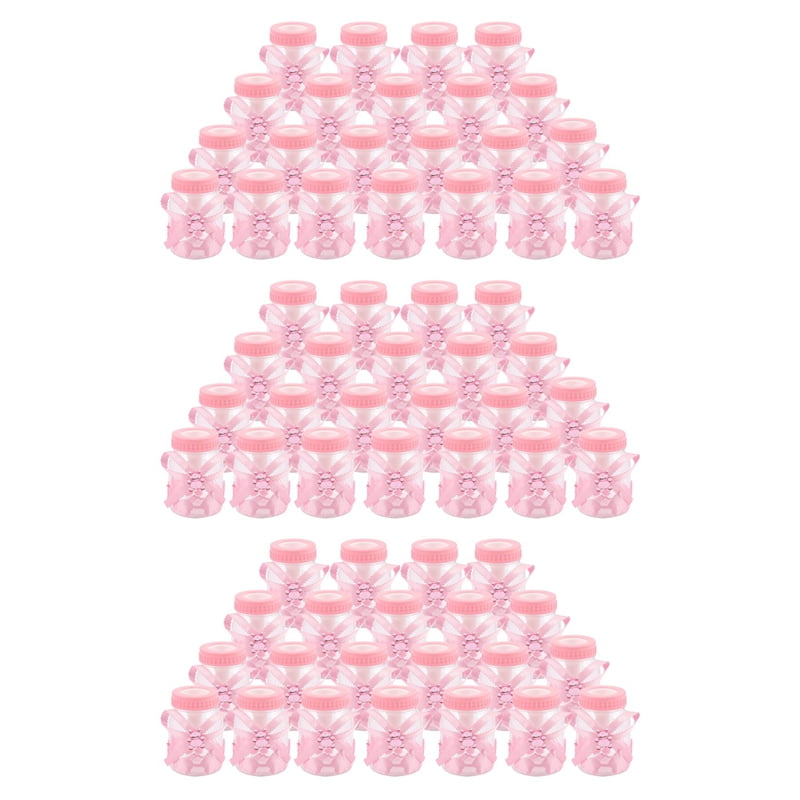 72 X Baby Bottle Mini Baby Bottle 4x9cm Rhinestone Pink Bear Gift Favor Baby Girl Baby Baptism
