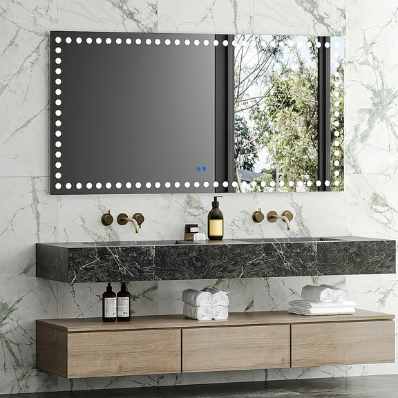 72"X36" Inch LED Bathroom Mirror with Lights, Large, Anti-Fog, Dimmable Smart Lighted Bathroom Vanity Mirror, Multiple Light Modes, Memory Function, Tempered Glass
