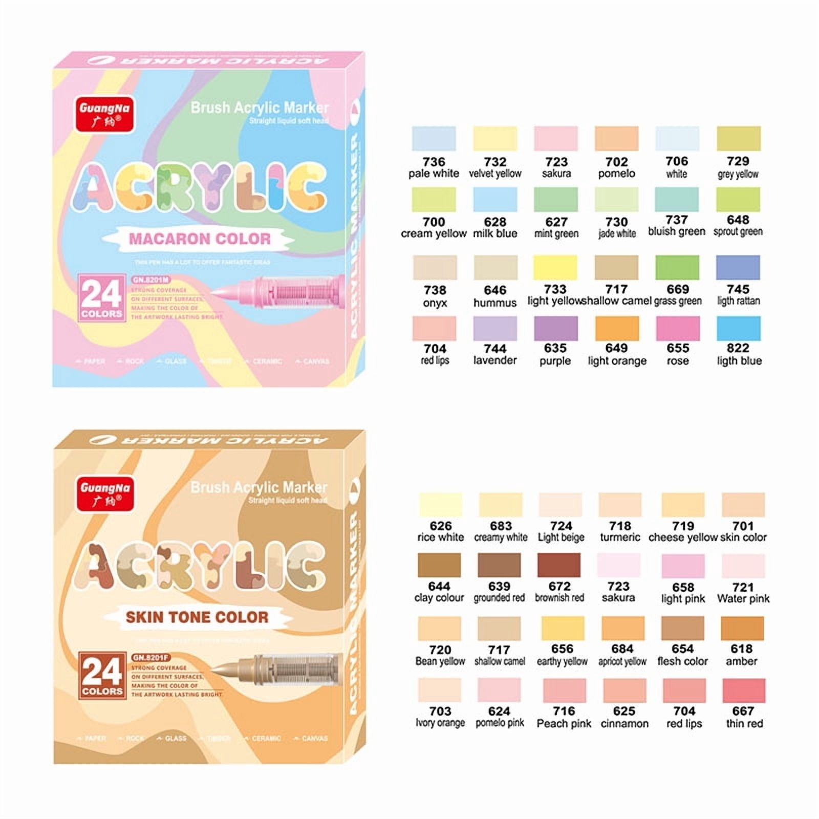 72 colors Acrylic Paint Markers,Soft Brush Student Graffiti Painting Pens Set,Festival Gift DIY Art Markers