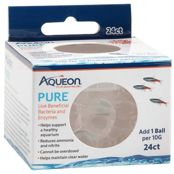 72 count (3 x 24 ct) Aqueon Pure Live Beneficial Bacteria and Enzymes for Aquariums