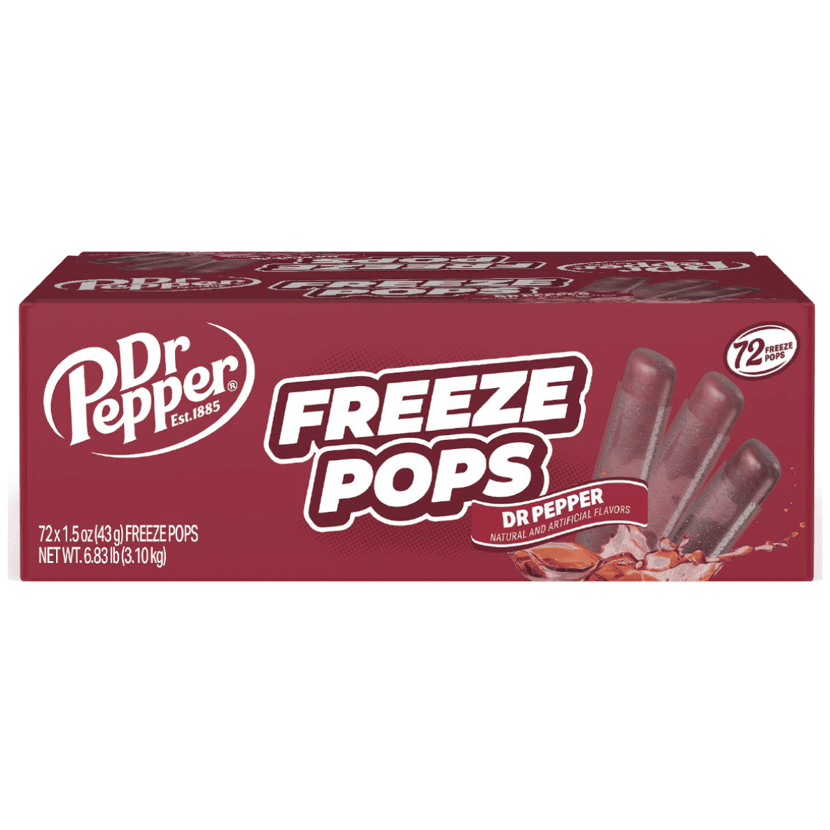 72 ct Dr Pepper Freeze Pops Variety Pack, Ice Pops, 15 oz Freeze Pop Tubes, Ready-to-Freeze Summer Treat, Bulk Ice Pops