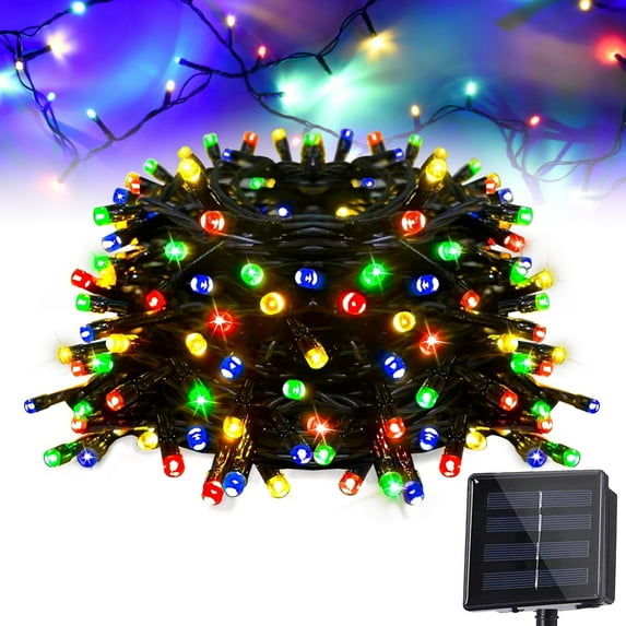 72 ft 200 LED Solar String Lights, Outdoor Solar Solar Fairy Lights, Waterproof Christmas Lights for Garden, Party Decoration, Multicolor