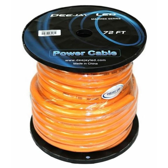 72 ft. 70 Percent Aluminum & 30 Percent Copper Power Cable for Vehicular Audio Amplifiers, Orange