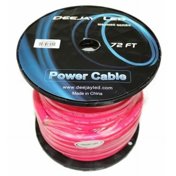 72 ft. 70 Percent Aluminum & 30 Percent Copper Power Cable for Vehicular Audio Amplifiers, Pink