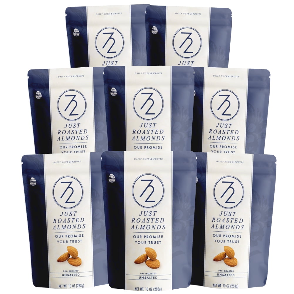 72 hour Just Roasted Almonds (10 oz each) (Unsalted, 8 Pack) - Walmart.com