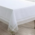 thumbnail image 1 of 72 in. Banded Border Square Tablecloth, Natural, 1 of 1