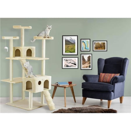 72 in. Beige Cat Tree