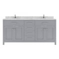thumbnail image 1 of 72 in. Caroline Double Bath Vanity with White Quartz Top & Square Sinks, Gray, 1 of 1