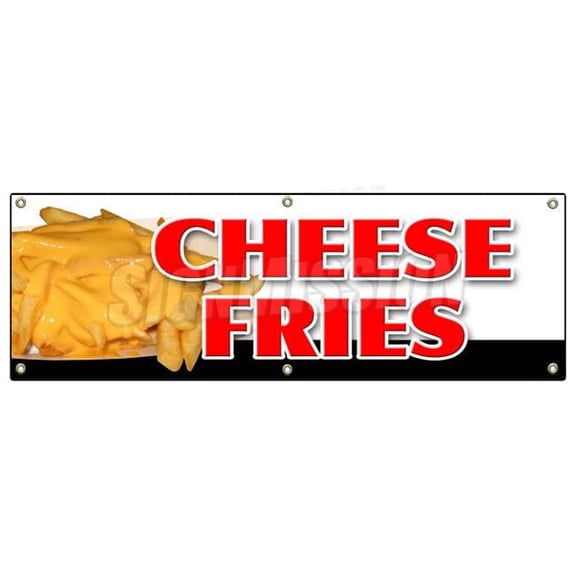 72 in. Cheese Fries Banner Sign - French Fries Bacon Cheddar Cheese Ranch Melted