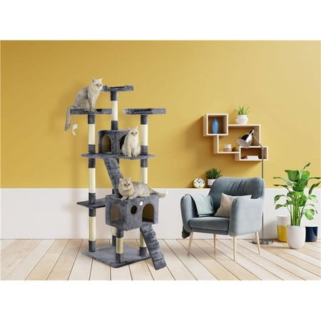 72 in. Classic Cat Tree Furniture with Sisal Scratching Posts