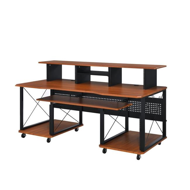 72 in. Computer Desk, Brown & Black - Walmart.com