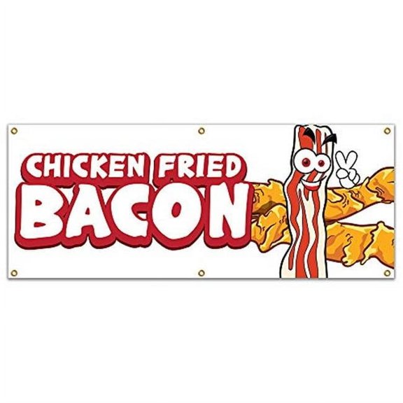 72 in. Concession Stand Food Truck Single Sided Banner - Chicken Fried Bacon
