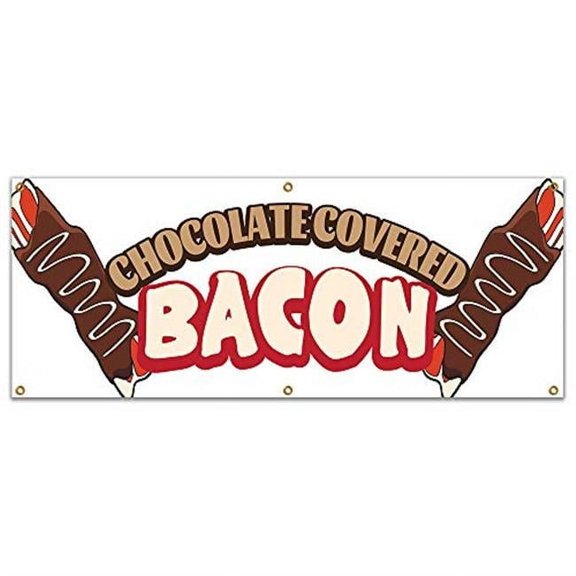72 in. Concession Stand Food Truck Single Sided Banner - Chocolate Covered Bacon