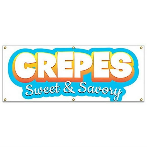 72 in. Concession Stand Food Truck Single Sided Banner - Crepes