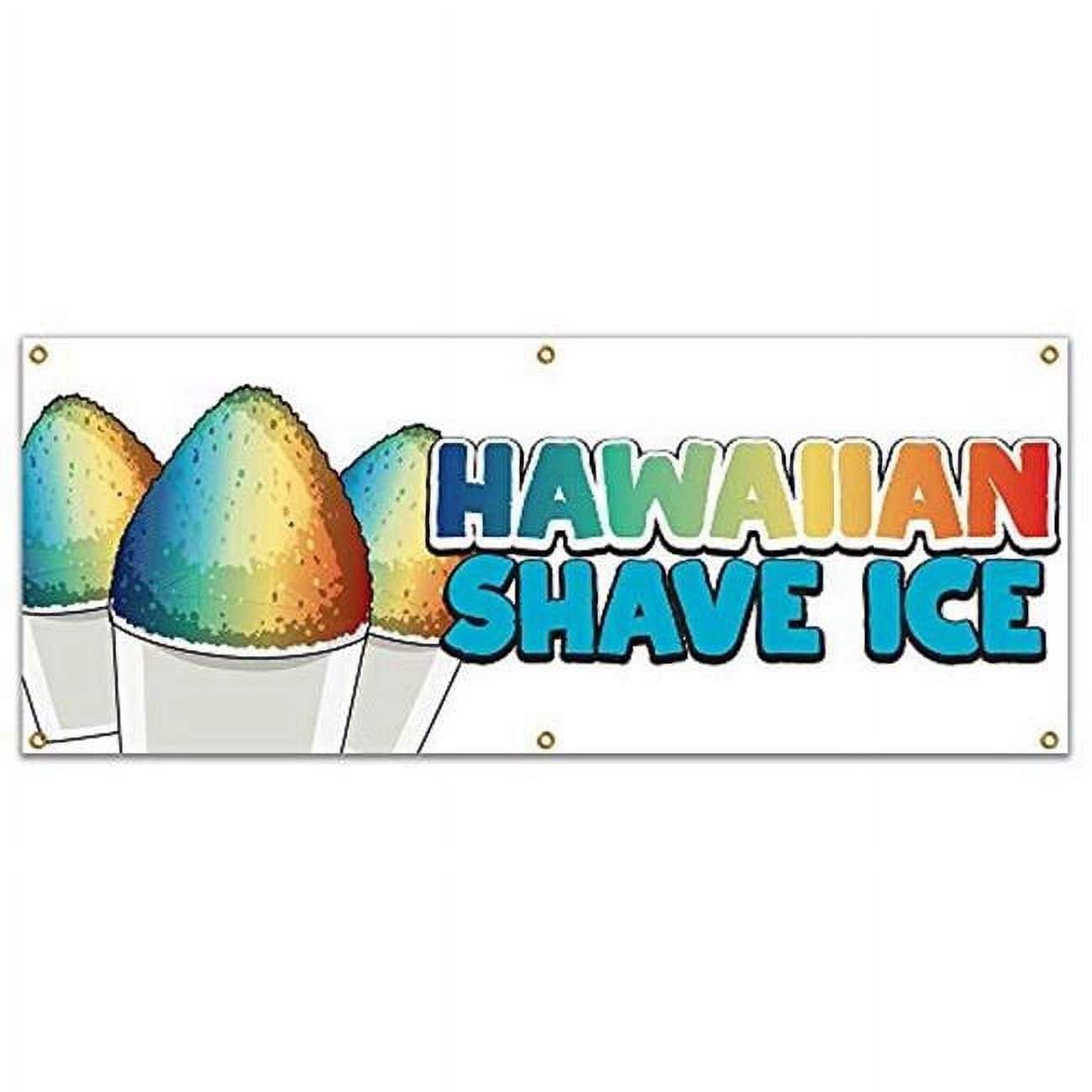 72 in. Hawaiian Shave Ice Banner with Concession Stand Food Truck
