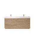 thumbnail image 1 of 72 in. Huesca Double Sink Bathroom Vanity, North American Oak with White Composite Integral Square Sink Top, 1 of 1