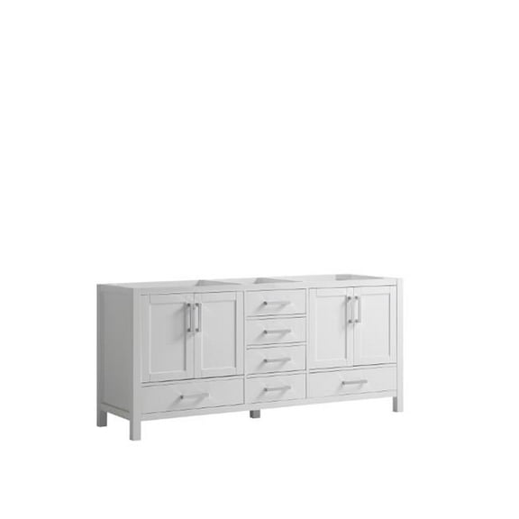72 in. Jacques Vanity with Cabinet, White