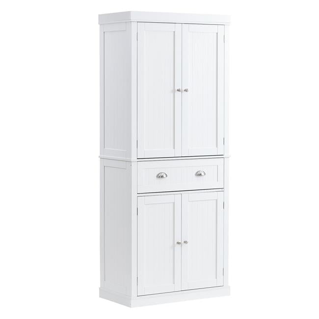 Pearl White 72" Tall Kitchen Pantry Storage Cabinet with Adjustable Shelves