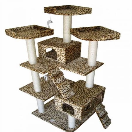 Cat Lady Leopard 15-Level 72” Cat Tree with Condos & Perches