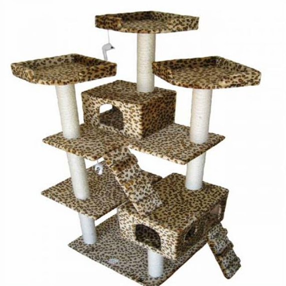 Cat Lady Leopard 15-Level 72” Cat Tree with Condos & Perches