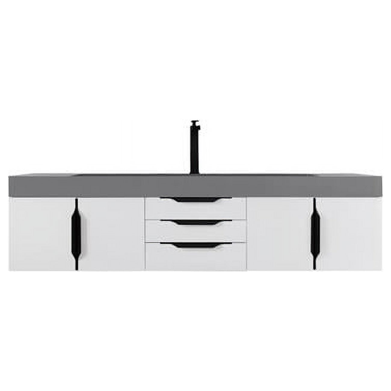Merce Vanity 72 in. Mercer Island Single Vanity with Glossy Composite Top, Glossy ...