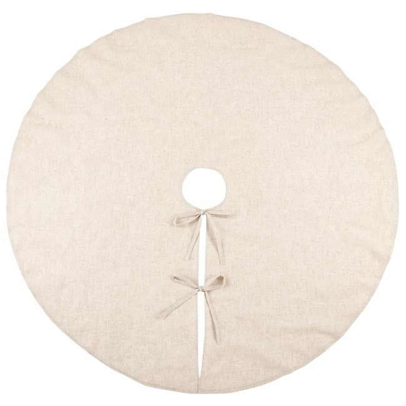 Natural Linen Blend 72" Round Christmas Tree Skirt