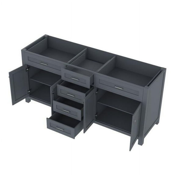72 in. Norwalk Double Vanity without Top, Gray