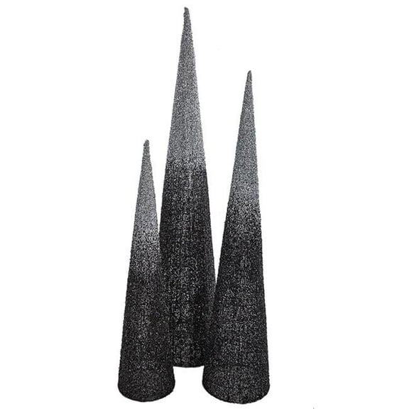 72 in. Ombre Cone Tree, Black & Silver