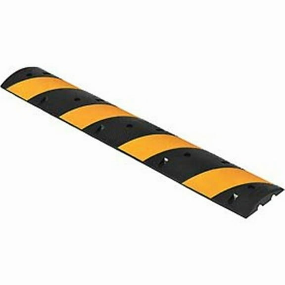 72 in. Portable Rubber Speed Bump, Yellow Stripes