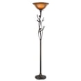 thumbnail image 1 of 72 in. Rusted Torchiere Floor Lamp with Brown Frosted Glass Dome Shade, 1 of 1