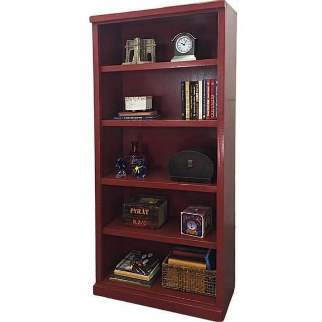 72 in. Rustic Bookcase with 3 Adjustable Wood Shelves, Rustic Dela Verria