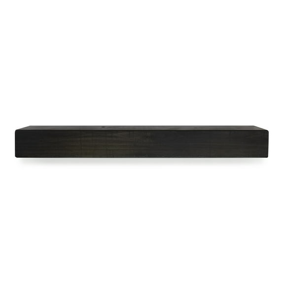 72 in. Rustic Midnight Black Fireplace Mantel