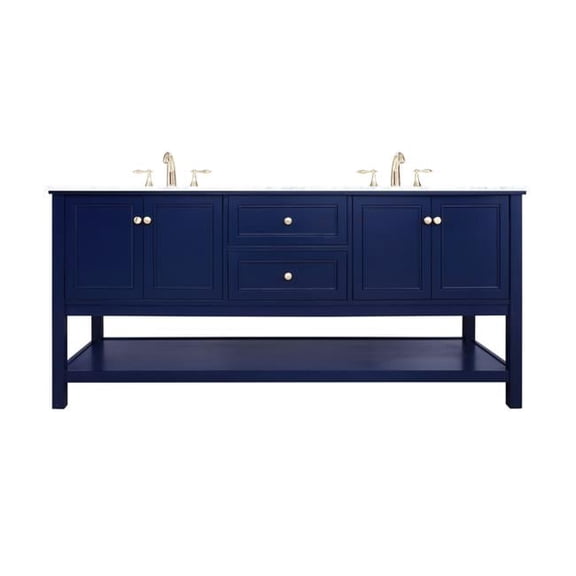 72 in. Single Bathroom Vanity, Blue