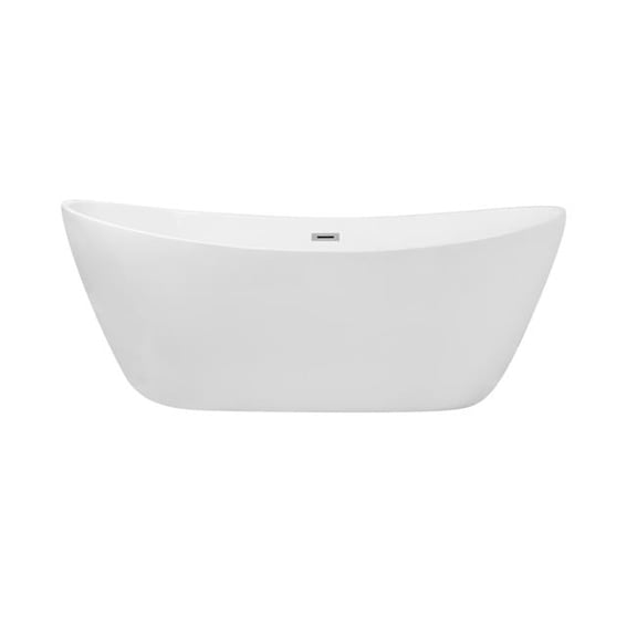 72 in. Soaking Double Slipper Bathtub, Glossy White