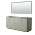 thumbnail image 1 of 72 in. Strada Double Bathroom Vanity, Light Green, No Countertop, No Sink & Brushed Nickel Trim - 70 in. Mirror, 1 of 1
