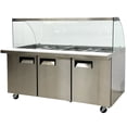 thumbnail image 1 of 72 in. Three-Door Salad Bar Refrigerated Buffet Cold Table 20.6 Cu.Ft. Salad Prep Table, 1 of 12