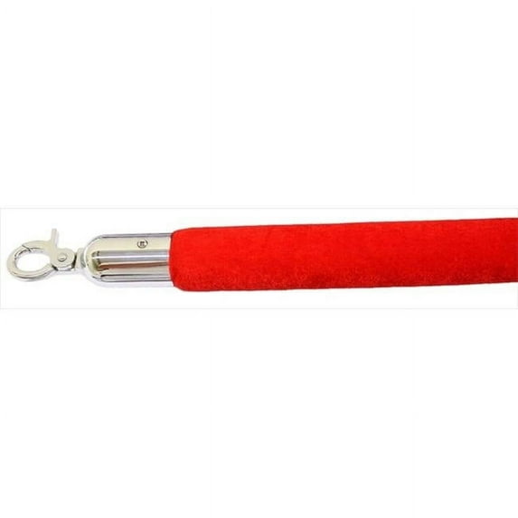 72 in. Velour Rope with Mirror Closable Hook - Red