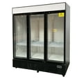 thumbnail image 1 of 72 in. W 55.7 cu. ft. Commercial Refrigerator Reach In Merchandiser Cooler with Three Swing Glass Doors in Black Frame Cooler Depot SC-1676FDX, 1 of 10