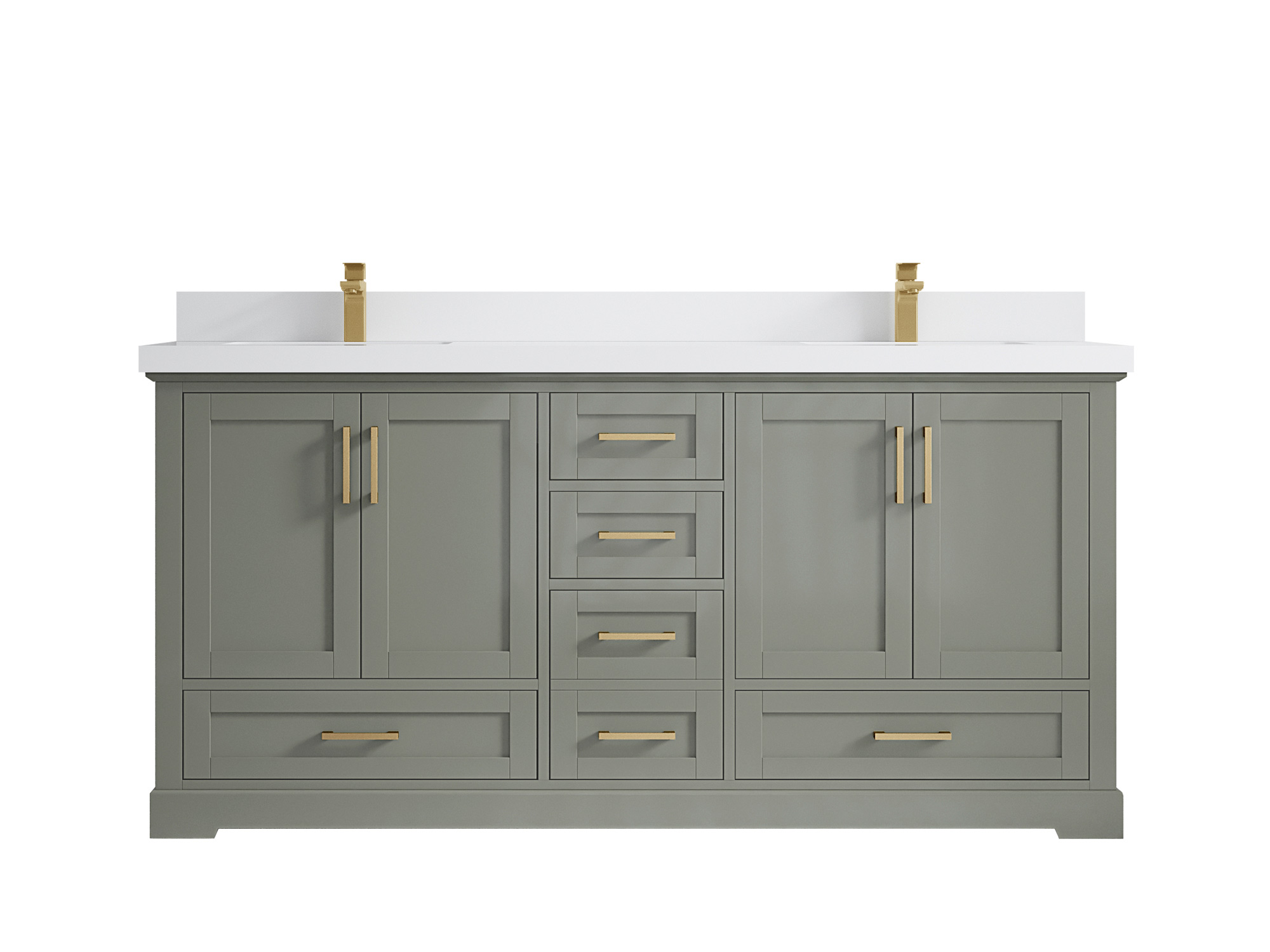 72 in. W x 22 in. D Boston Double Sink Bathroom Vanity in Evergreen