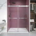 thumbnail image 1 of 72 in. W x 76 in. H Double Sliding Frameless Shower Enclosure With Clear Glass in Chrome, 1 of 5