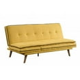 thumbnail image 1 of 72 in. Yellow Linen & Brown Sofa, 1 of 1