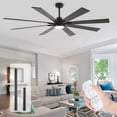 thumbnail image 1 of 72 inch Outdoor Ceiling Fans for Patios, 8 Blades Modern Black Large Airflow Industrial Ceiling Fan, 1 of 7