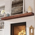 thumbnail image 1 of 72 inch Walnut Handcrafted Solid Mantel Shelf for Over Fireplace - Wall Mounted Floating Mantel Shelf with Invisible Brackets, 1 of 7