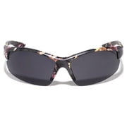 72 mm Camouflage Semi Rimless Sport Sunglasses, Camo