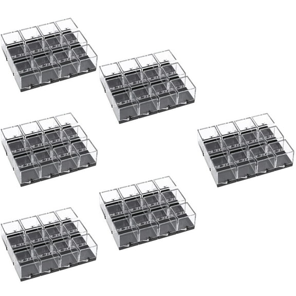 72 pcs  Mineral Specimen Display Box Dust-proof Specimen Case Transparent Storage Box