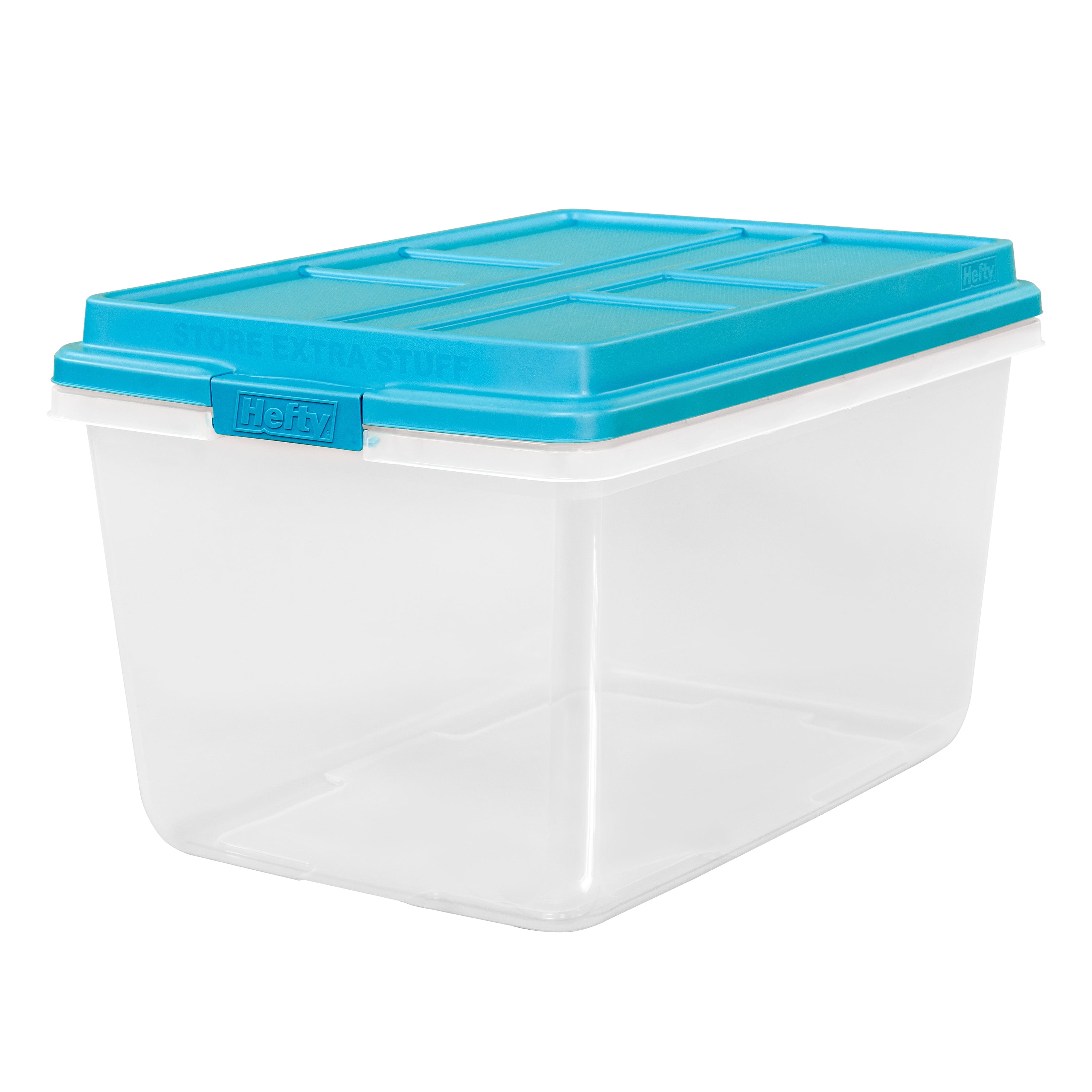 Hefty 72qt Clear Hi-Rise Storage bin with Stackable Lid Gray 72 qt