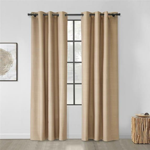 72 to 144 in. Extendable Blackout Curtain Rod with Double Cap Finial - Black