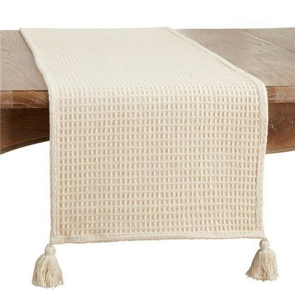 72 x 0.25 x 16 in. Waffle Weave Table Runner, Natural