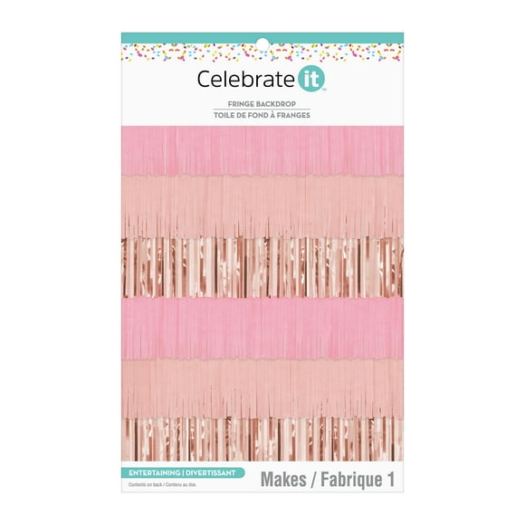 72" x 11.5" Pink Fringe Backdrop by Celebrate It - 6pc
