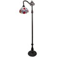 thumbnail image 1 of 72 x 12 x 12 in. Brown Traditional Shaped Floor Lamp with White & Red Stained Glass Bowl Shade, 1 of 1